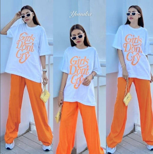 YUNAKA Solid Color Two Piece Set